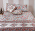40s Cotton Pillow Cover In Indian Blue and Brick Red Floral Print